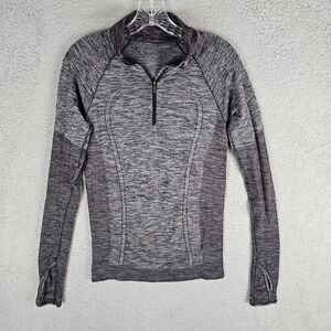 Lululemon Swiftly Tech 1/2 Zip Heathered Black Gray Size Small